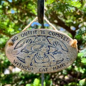 Pottery Cat Hanging Wall Decor Sign